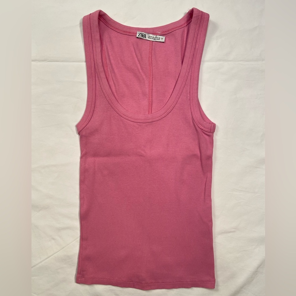 Zara, Pink‎ Ribbed Tank Top, size Small